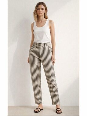 Ro&De Noir Ivory and Black Striped Trouser Pants XS
